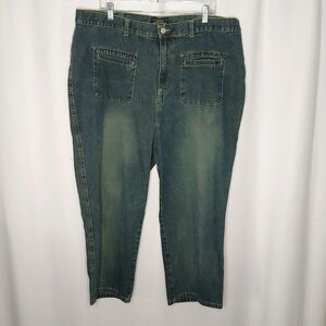 Sonoma Cropped Capri Jeans Patch Pockets High Rise Relaxed Fit Denim Pants 20W